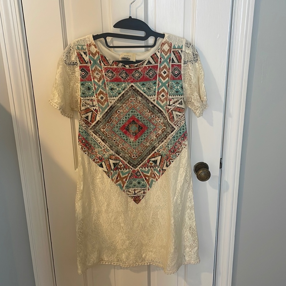 Everly lace dress with print